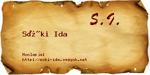 Sóki Ida névjegykártya